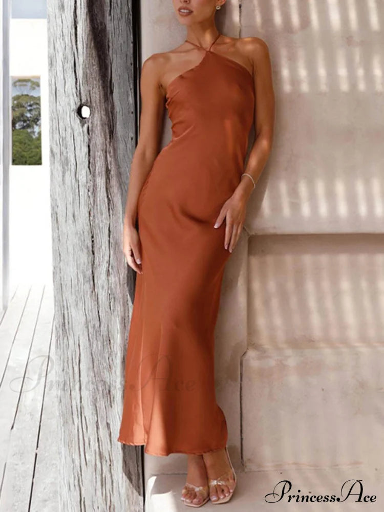 Unique Neckless Stylish Backless Maxi Dresses