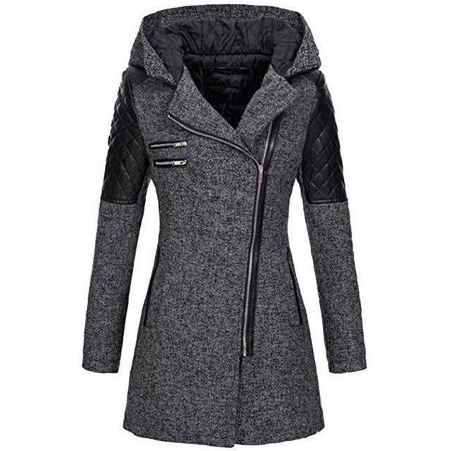 Elegant Casual Patchwork Coat Dark Gray Best Sellings cardigan cardigans clothes Plus Size Sale tops Topseller