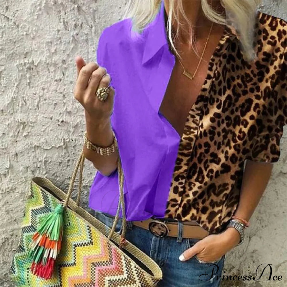 Women's Autumn Casual Deep V Neck Top Purple __stock:50 clothes refund_fee:800 tops