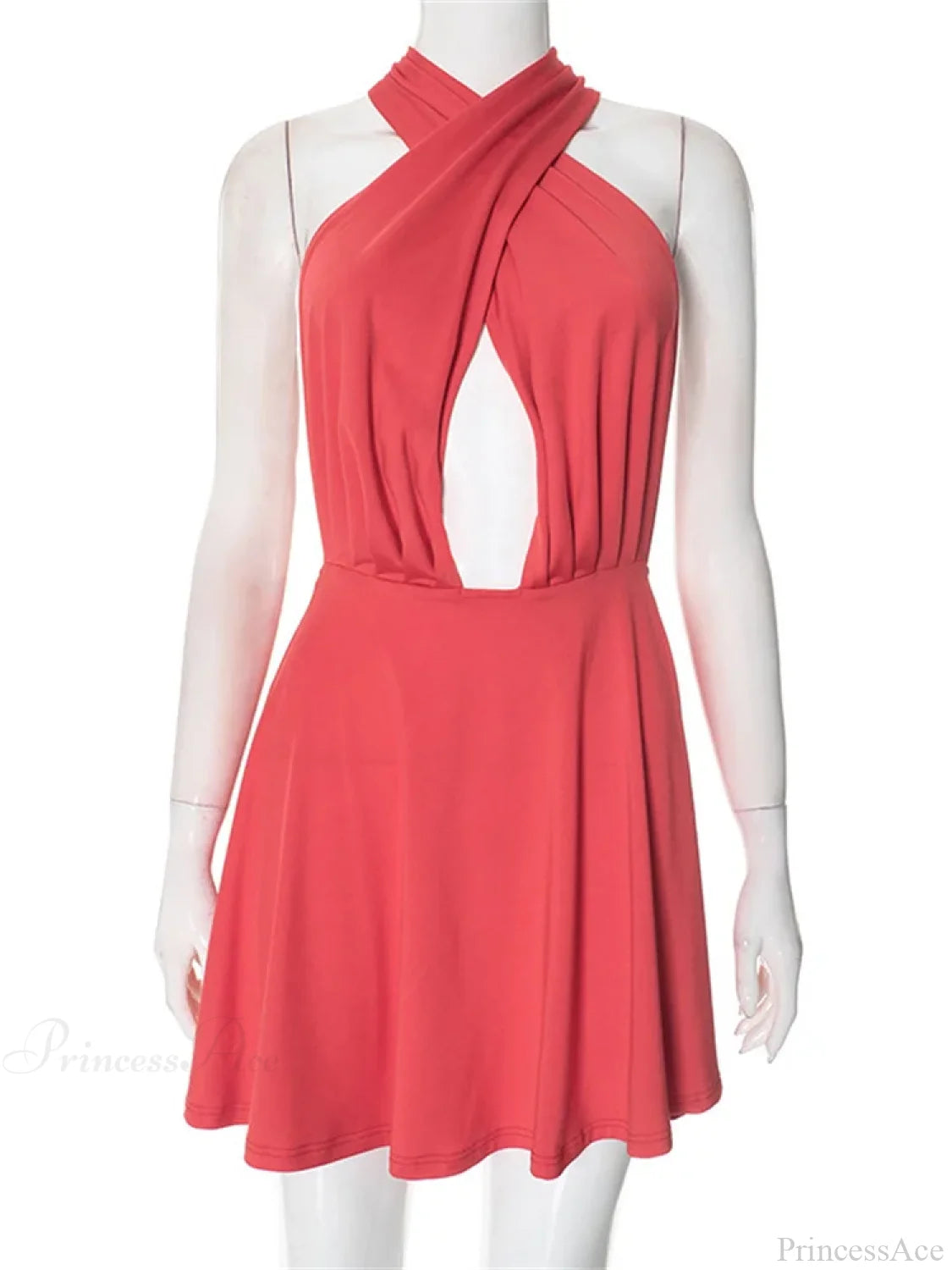 V-Neck Backless Bandage Mini Dress minidress-250223