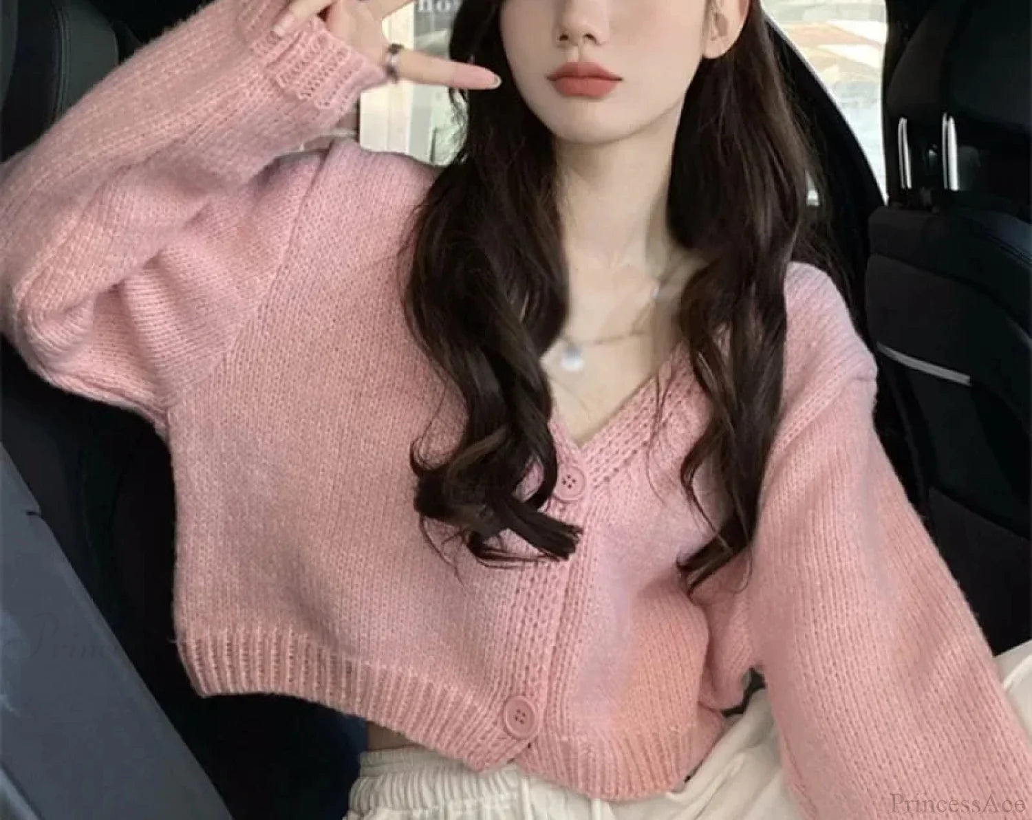 V-Neck Casual Fashion Long Sleeve Cardigan cardiagn-250126