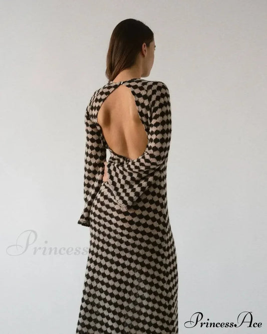 V Neck Plunge Maxi Dress Black / S