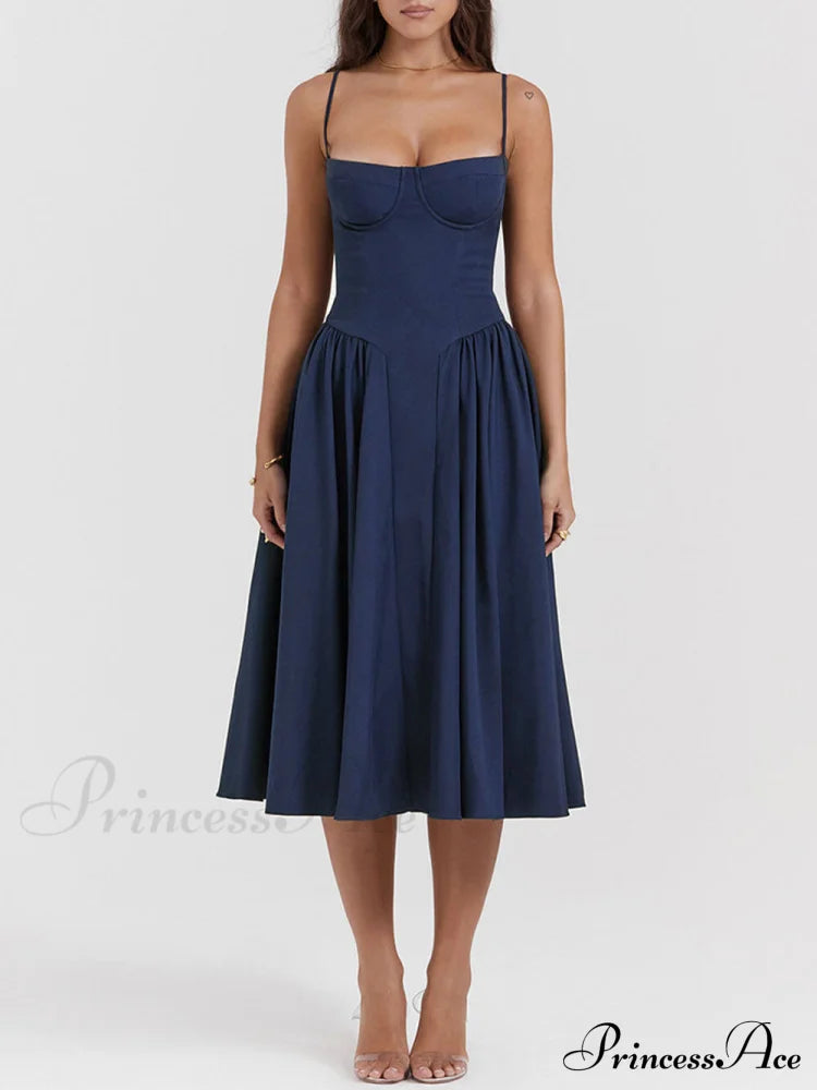 V-Neck Strapless Stylish Midi Dress Dresses