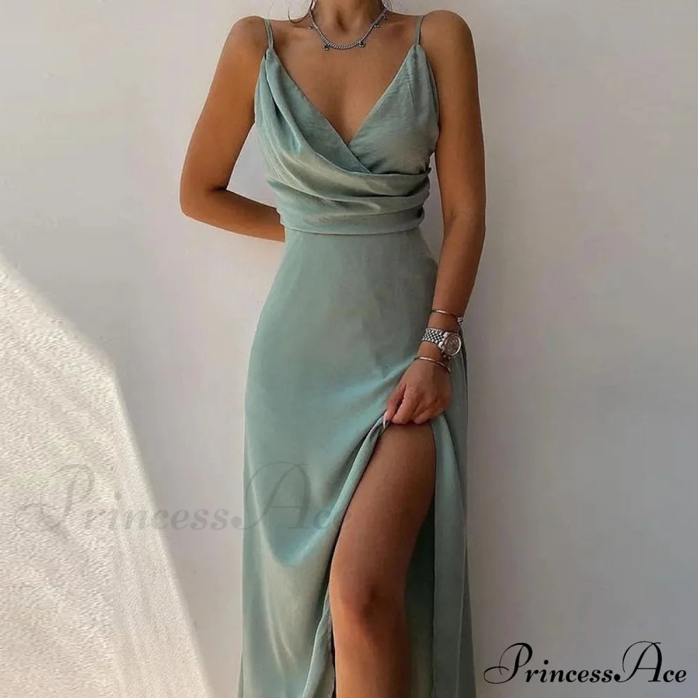 V Warm-Season Gown Sleeveless Design For Party Elegant Neck Women