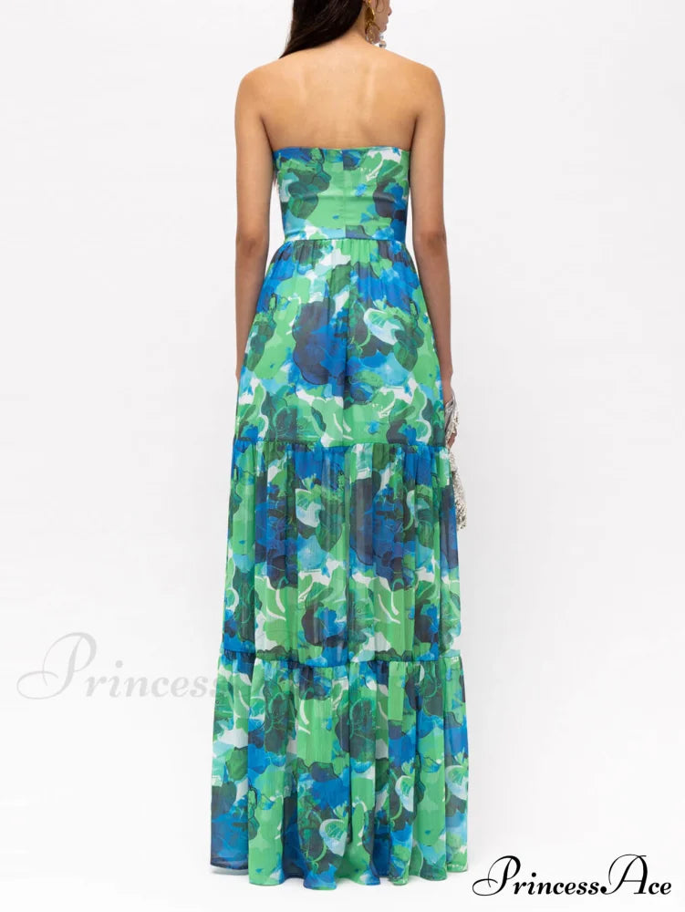 Vacation Casual Printed Charming Wrap-Around Maxi Dress Dresses