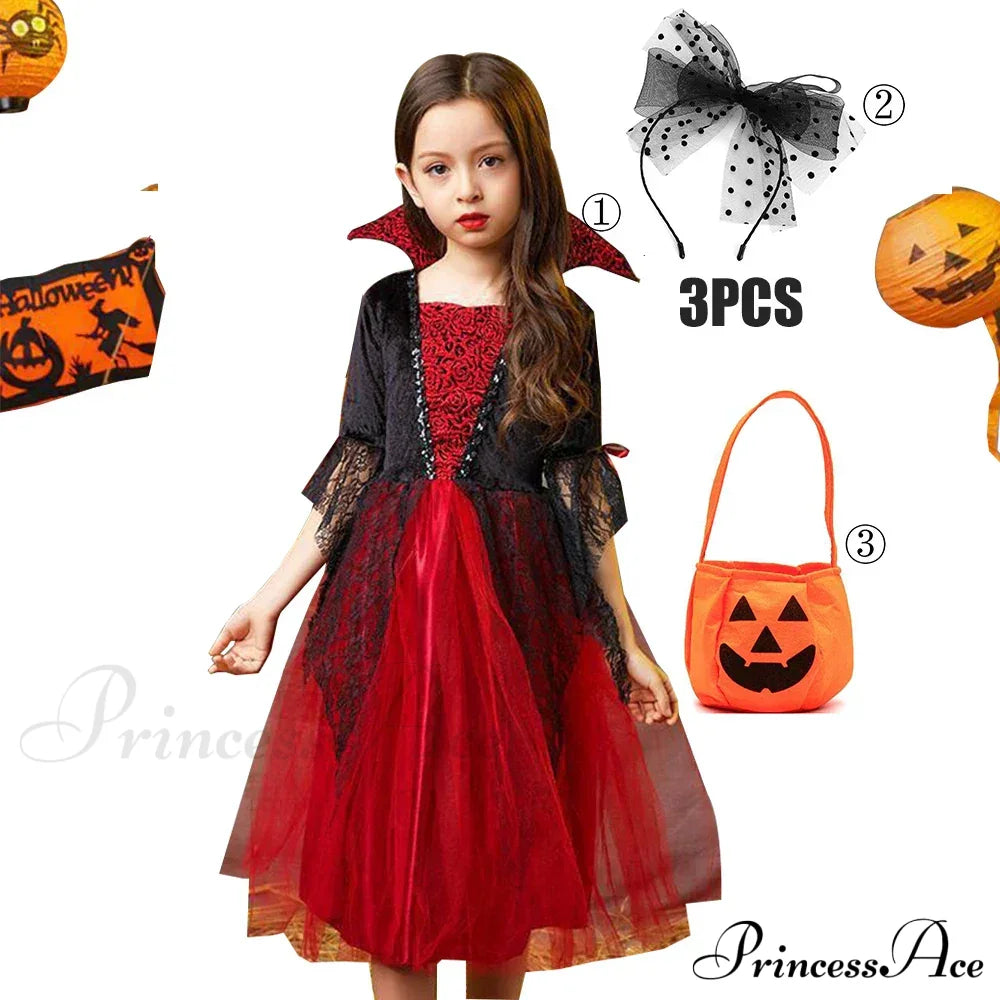 Vampire Devil Disguise Party Boys Kid Costumes 2T(100) / E Girl Set4 Halloween