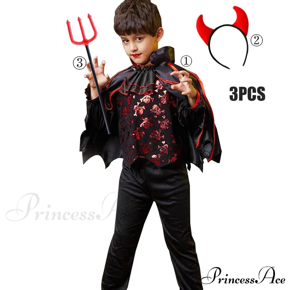 Vampire Devil Disguise Party Boys Kid Costumes 2T(100) / G Boy Set2 Halloween