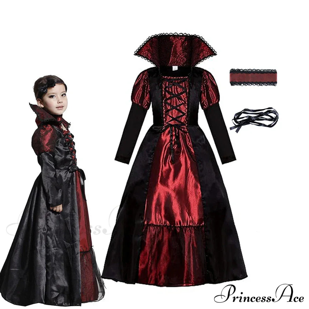 Vampire Dress Halloween Party Kid Costumes M(4-5Y) / A