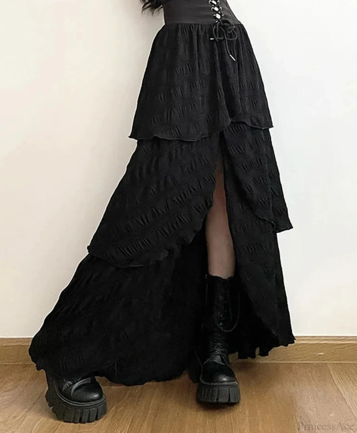 Velvet Lace Patchwork Trumpet Skirt