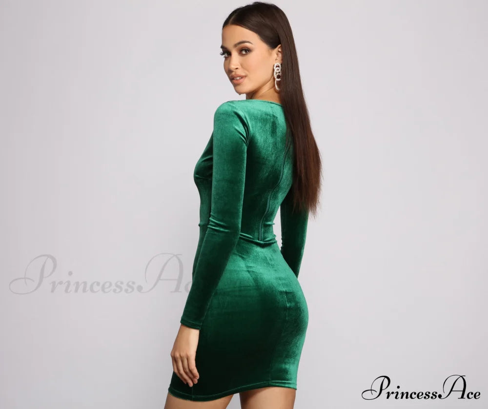 Velvet Vixen Long Charming Sleeve Mini Dress Club Dresses