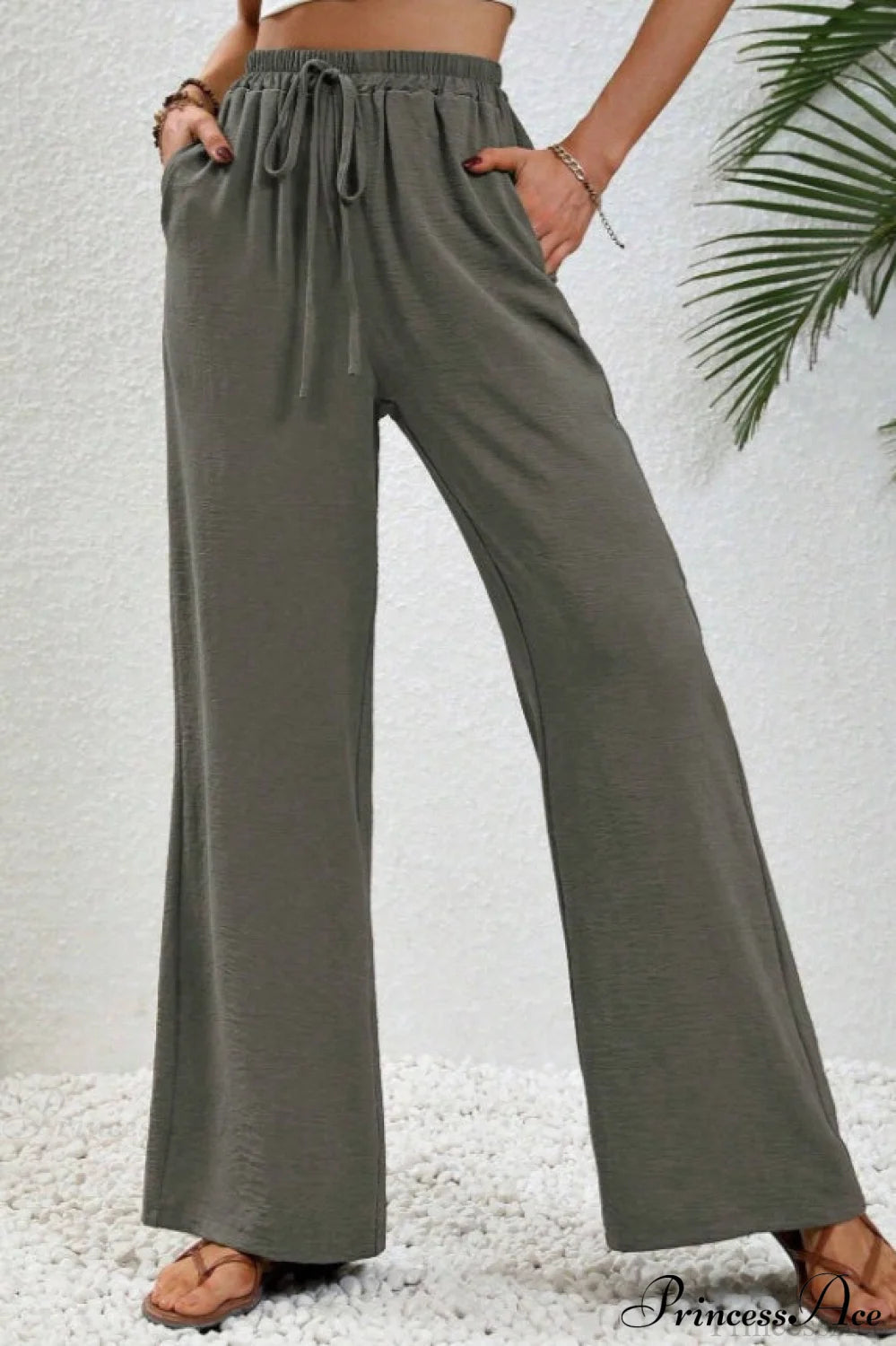Versatile Solid Maxi Wide Leg Pants