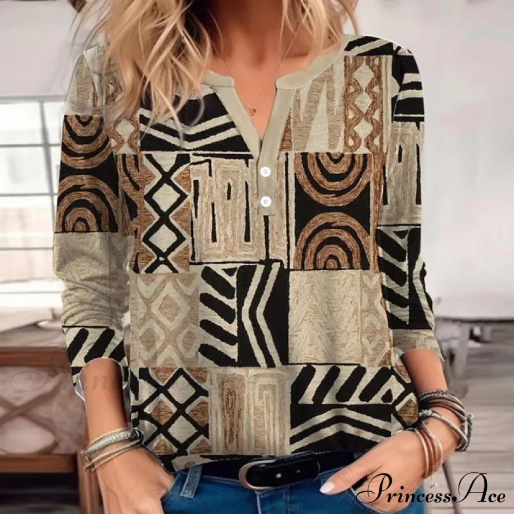 Vintage Abstract Blouse Blouses