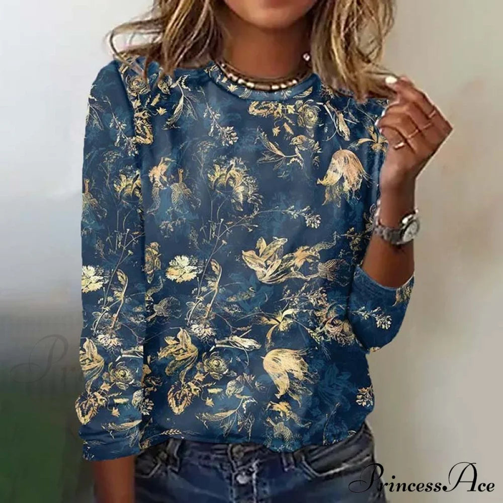 Casual Vintage T-Shirt Blue best Best Sellings clothes Plus Size Sale tops Topseller