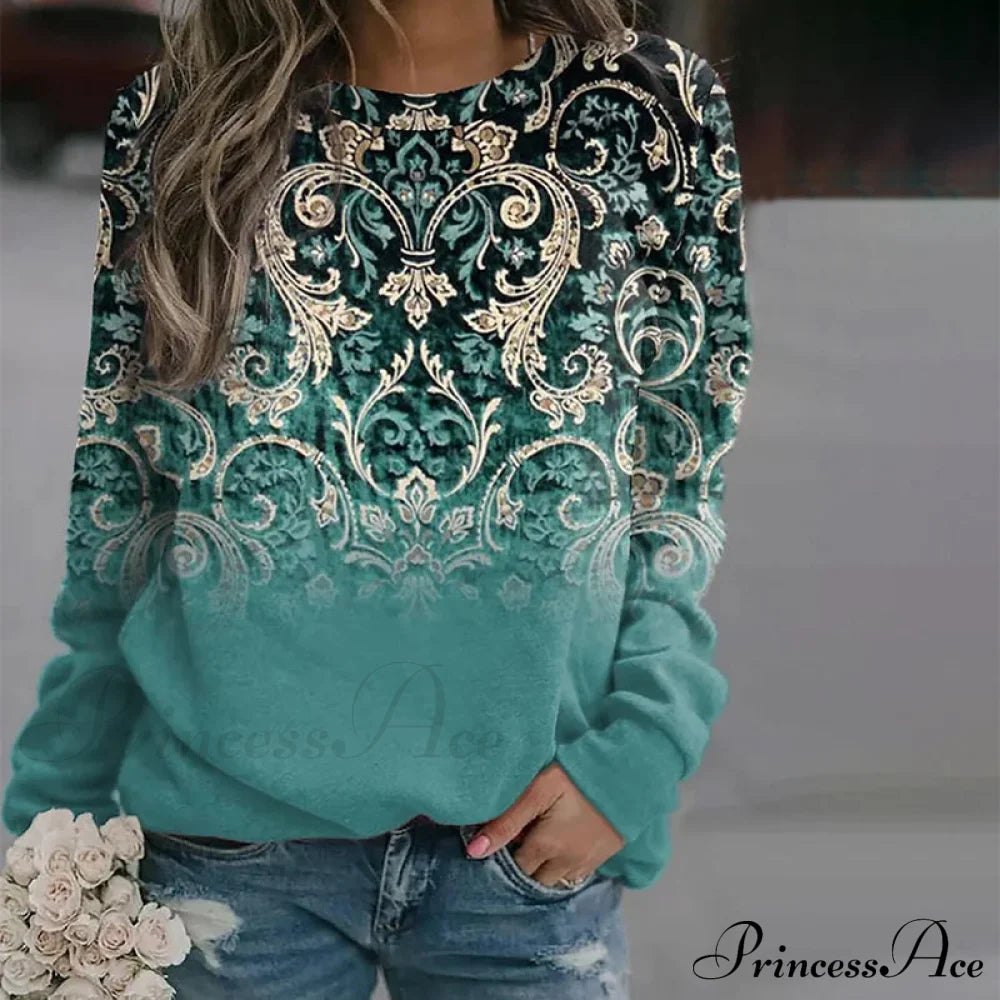 Vintage Design Ethnic Sweater Blouses