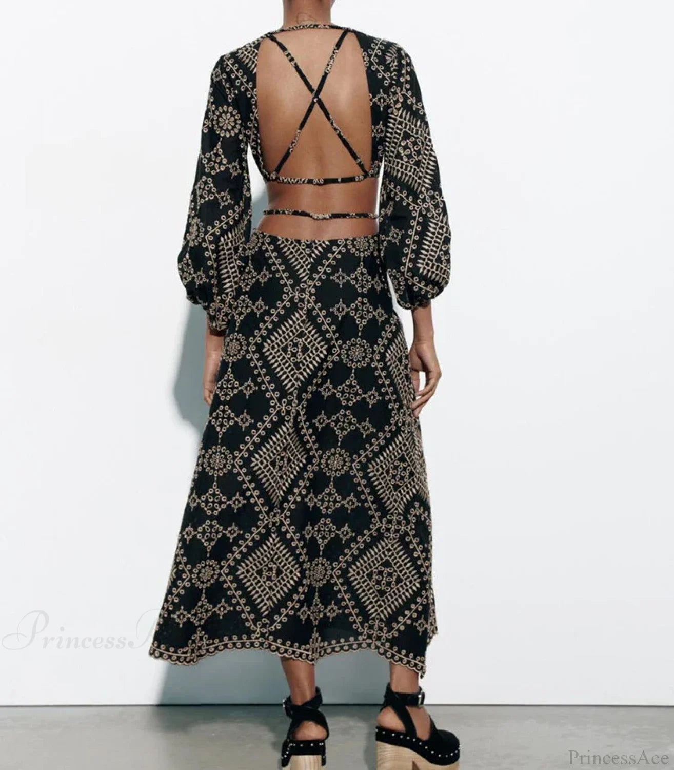 Vintage Ethnic Embroidery Boho Dress bohodress-250126