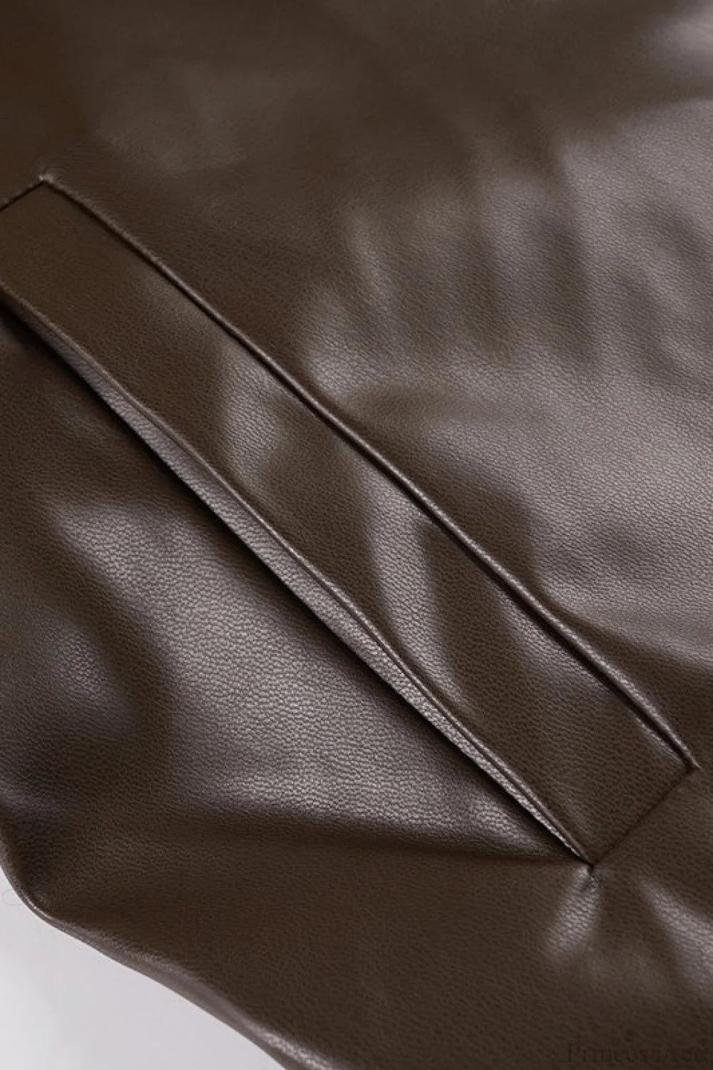 Vintage Fleece-Collar Leather Paneled Jacket