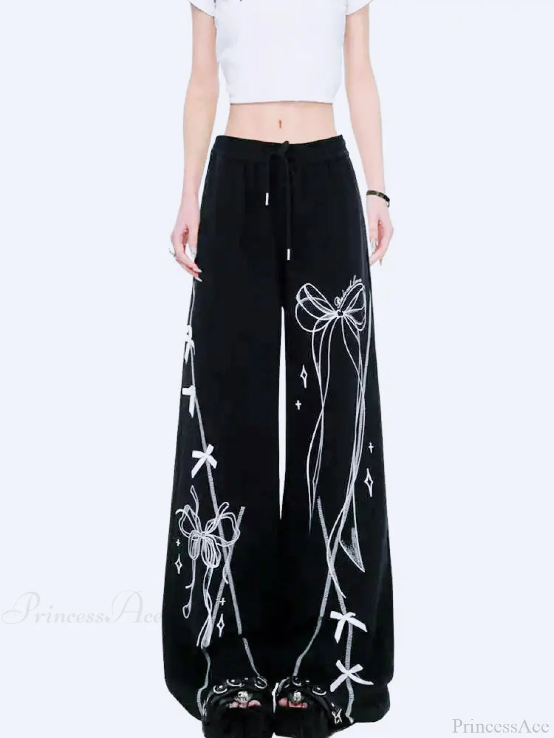 Vintage Gothic Elevated Waist Cleansed Baggy Pant Black / S