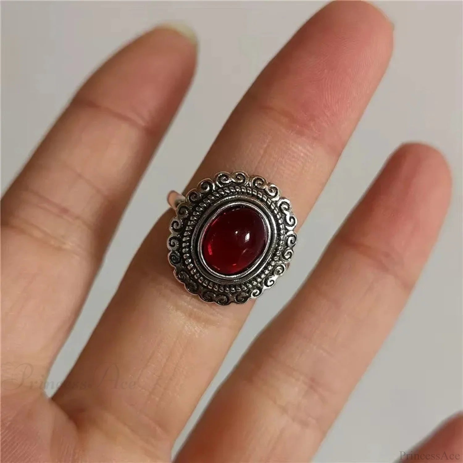 Vintage Midi Bohemian Dark Gothic Band red2