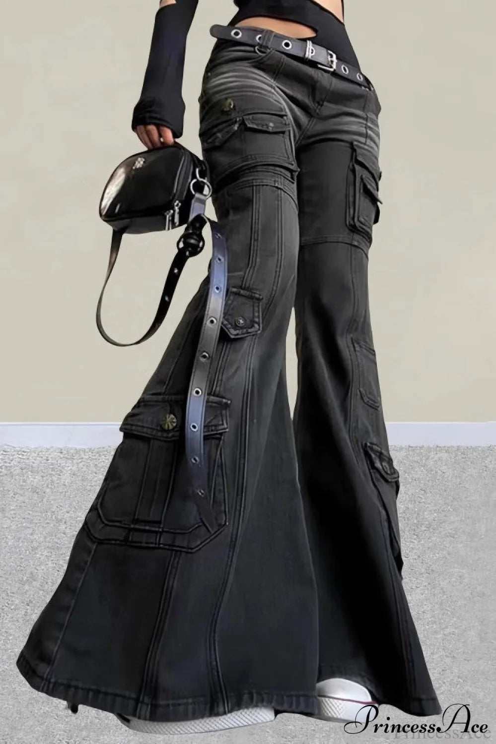 Vintage Multi-pocket Y2K Slim Flare Jeans