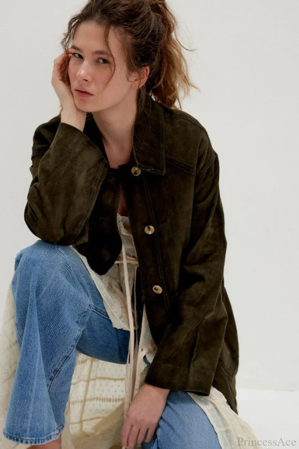 Vintage Simple Suede Single Breasted Jacket