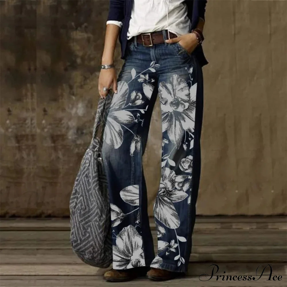 Vintage Style Loose Wide Leg Harajuku Streetwear Straight Denim Fashionable Jean