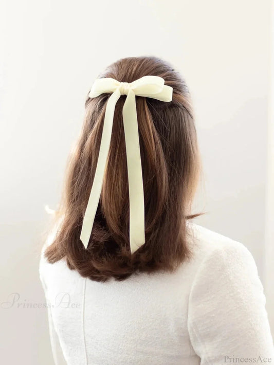 Vintage Velvet Black Ribbon Top Clip Christmas Hair Accessory Accessories-L