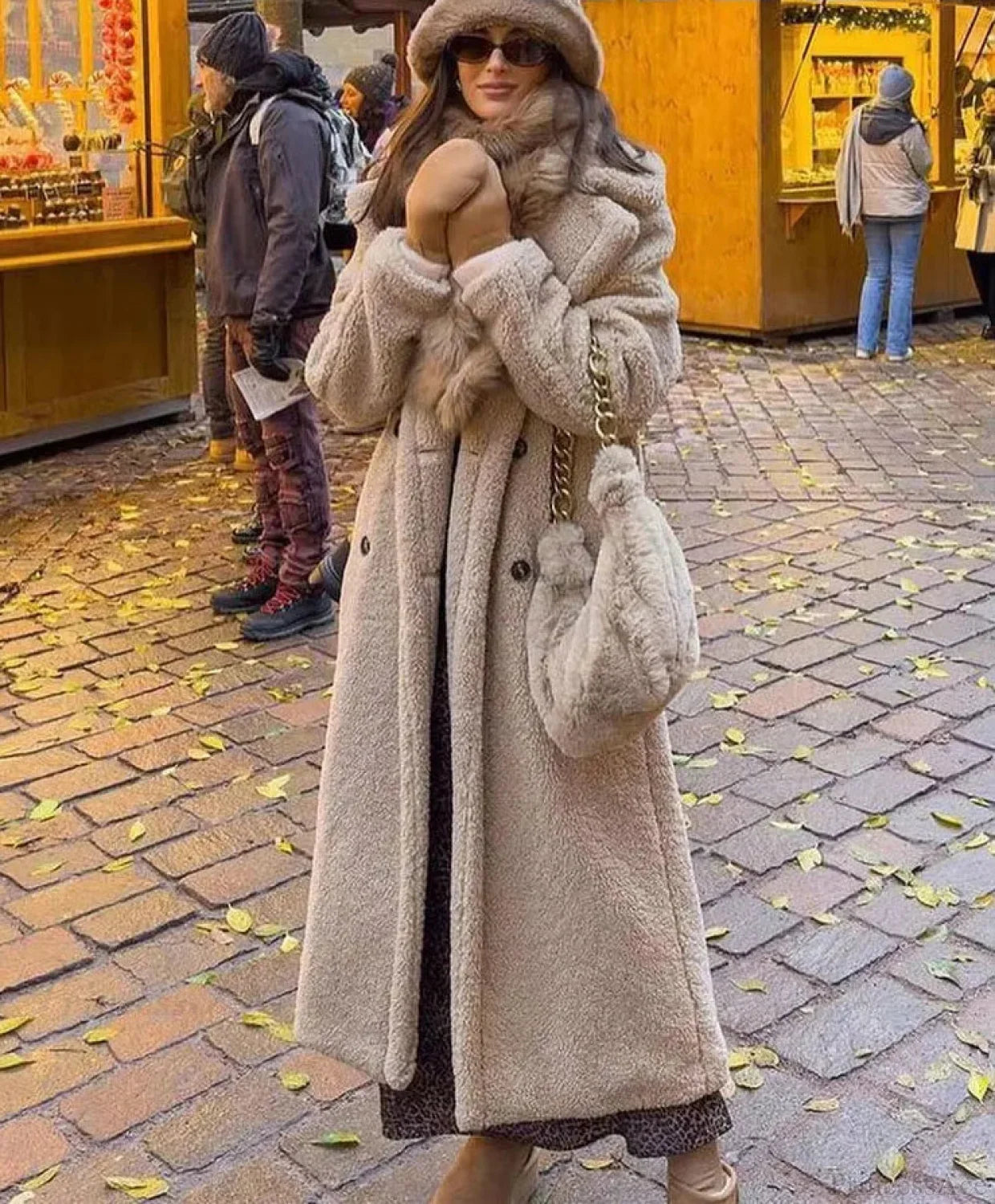 Vintage Wool Blend Double-Breasted Overcoat