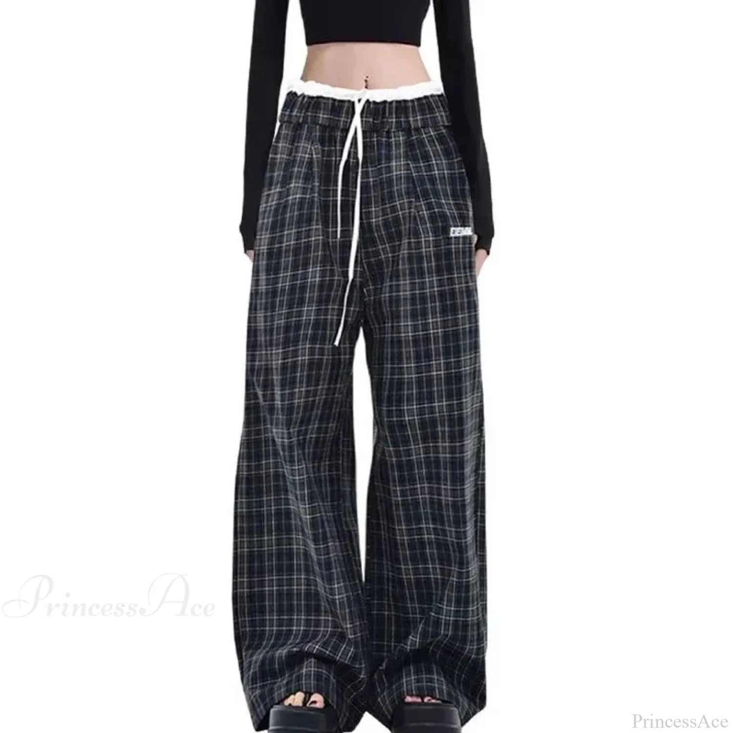 Vintage Y2K Plaid Women Sweatpants Pants