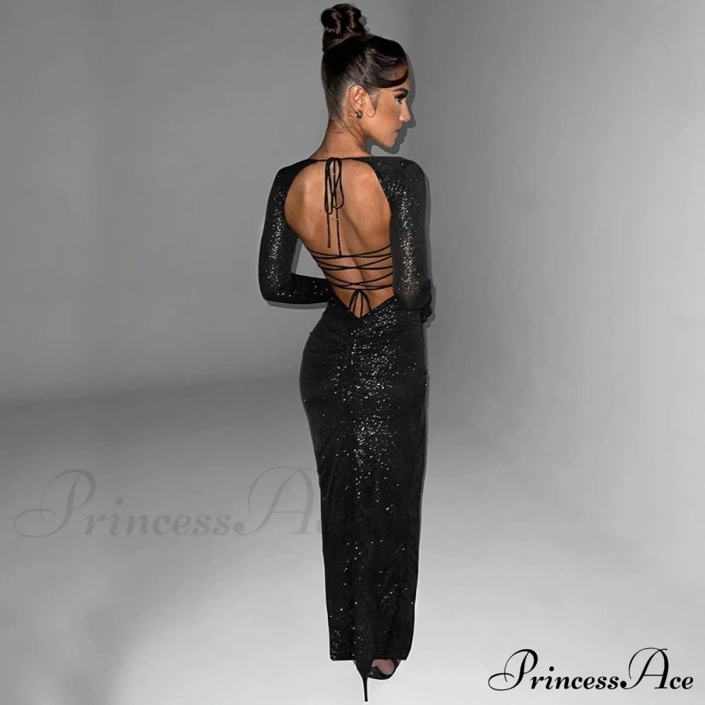 Viv Formal High Charming Slit Glitter Dress S.o. Long Dresses