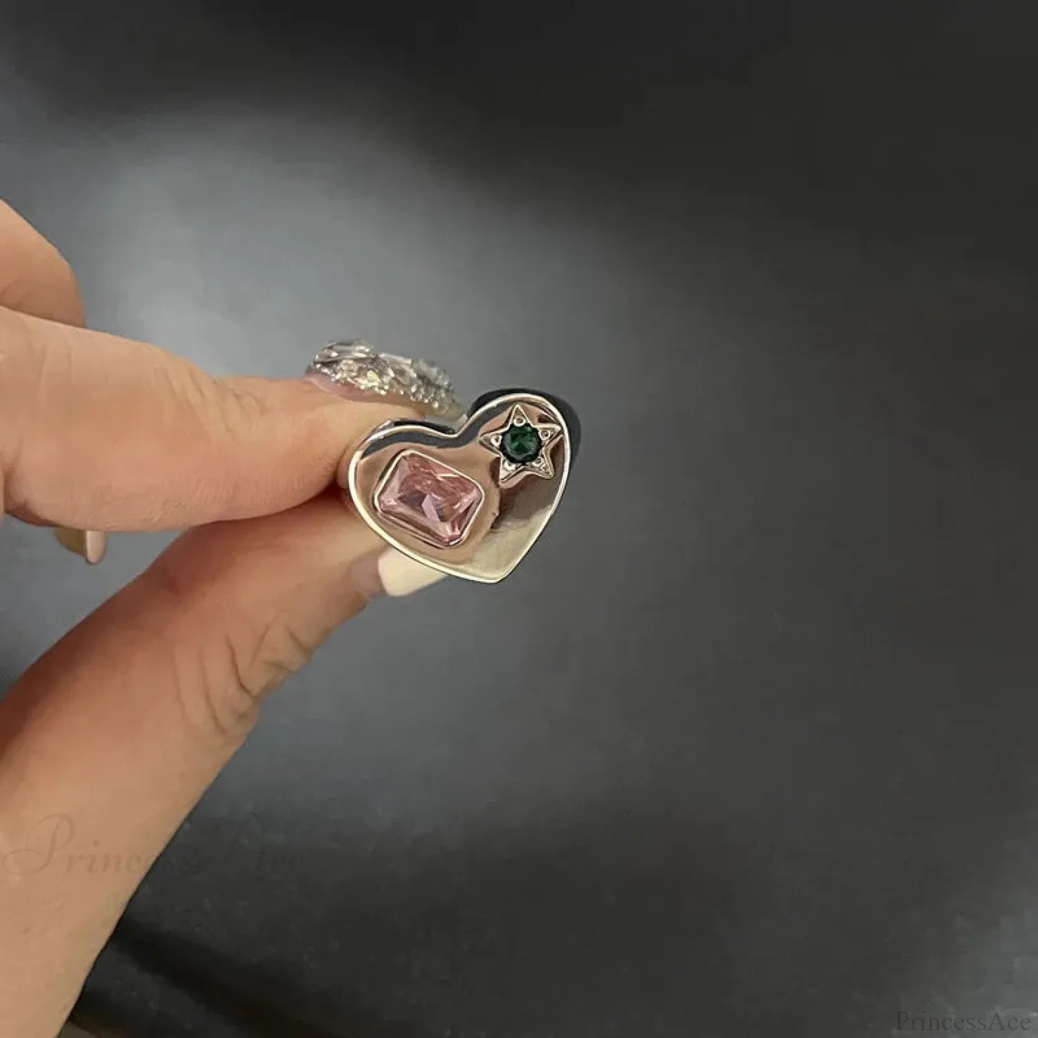Vivid Stone Drip Rhinestone Gothic Ring color2