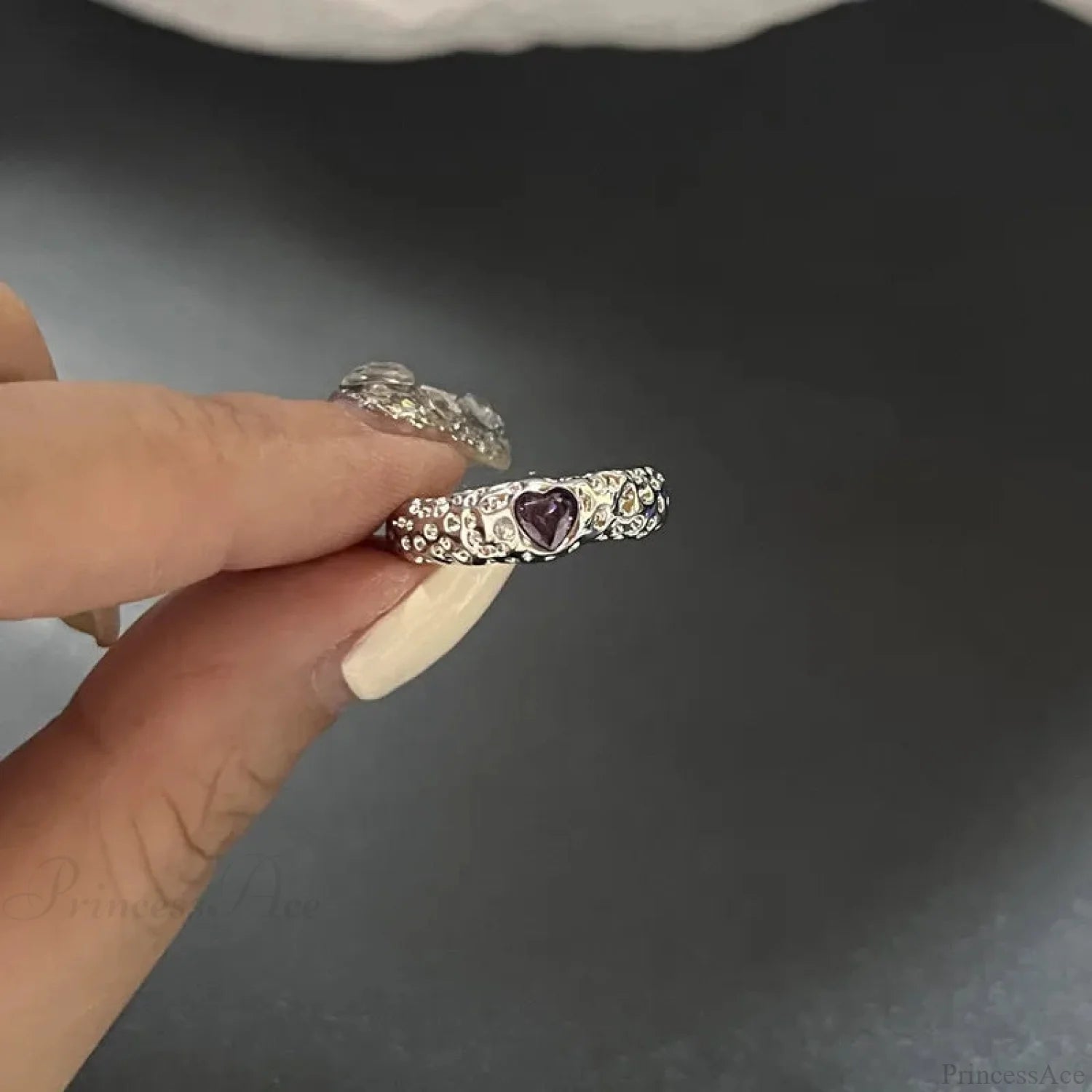 Vivid Stone Drip Rhinestone Gothic Ring color20
