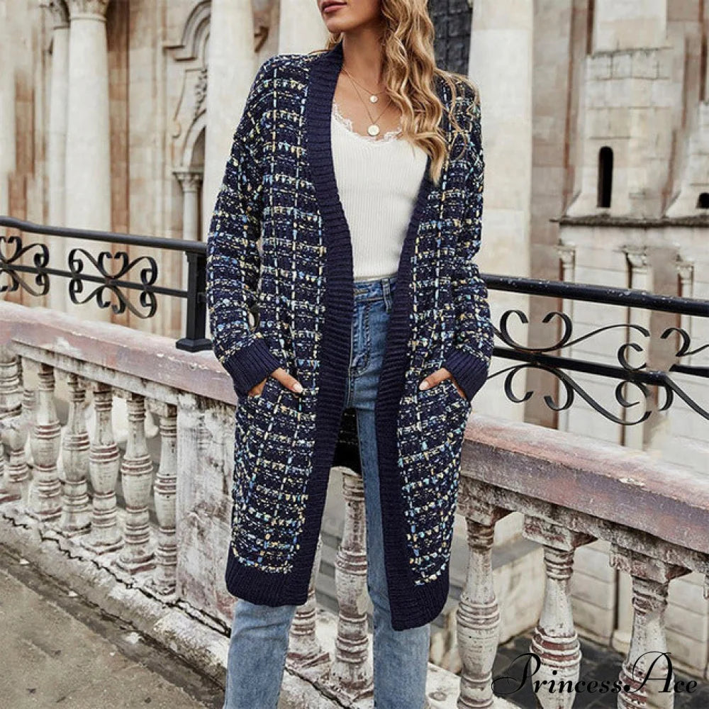 Casual Colorful Warm Cardigan Blue best Best Sellings cardigan cardigans clothes Sale tops Topseller