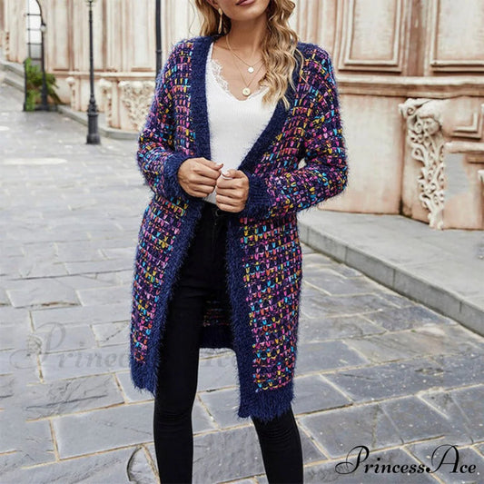 Casual Colorful Warm Cardigan Purple best Best Sellings cardigan cardigans clothes Sale tops Topseller