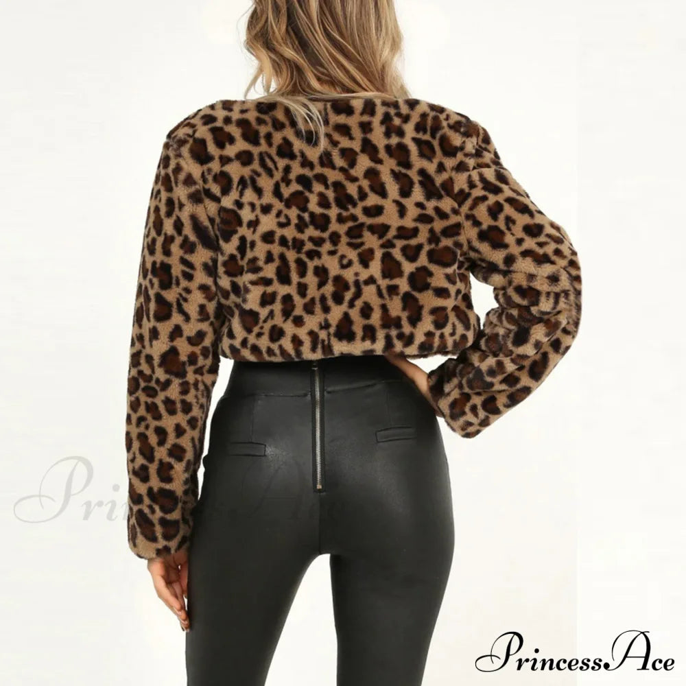 Warm Leopard Fleece Stylish Chic Trendy Elegant Fashionable Wild Jacket