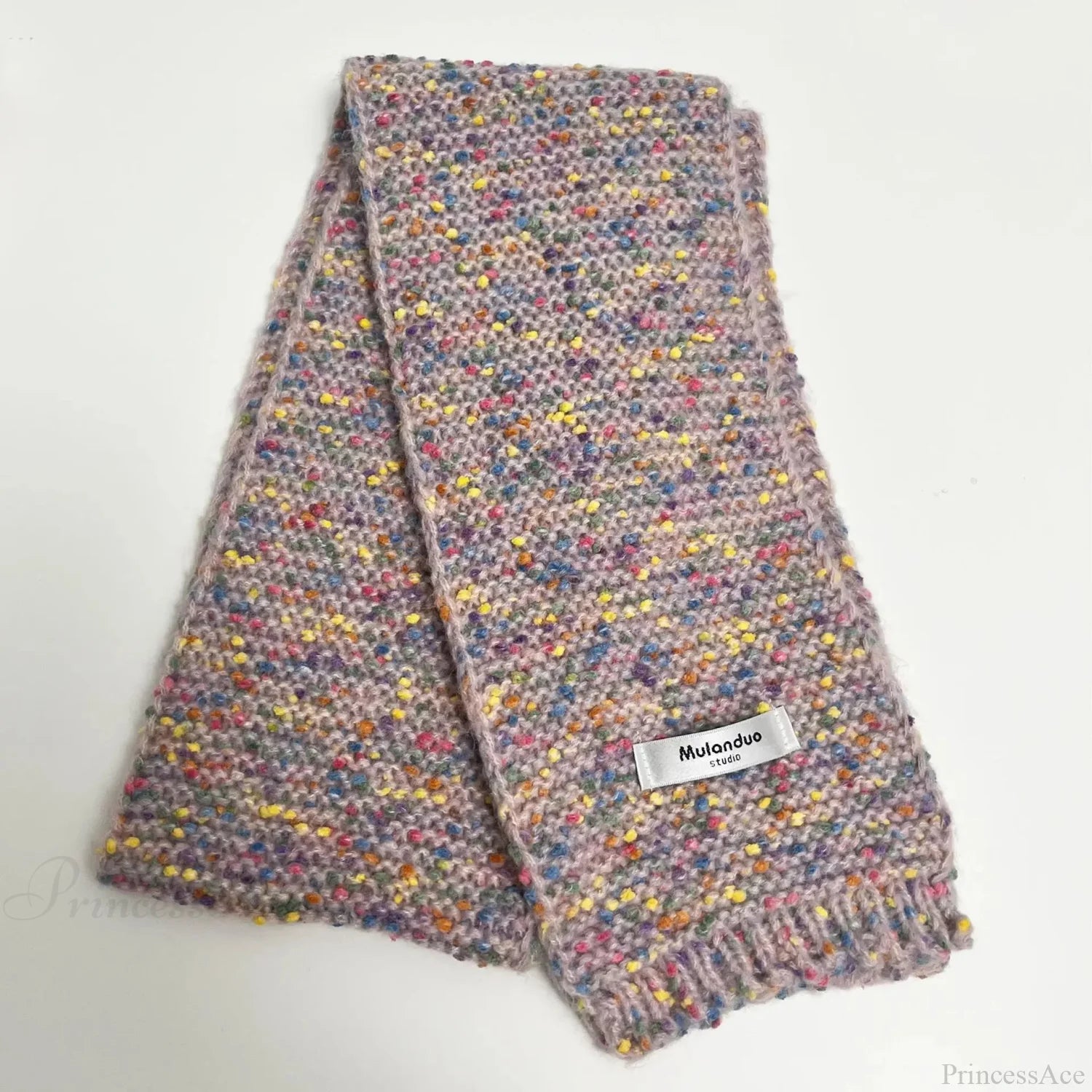 Warm Multi-Color Dot Acrylic Cashmere Small Scarf For Autumn Winter Lavender / L146Cm W14Cm Scarfs-L