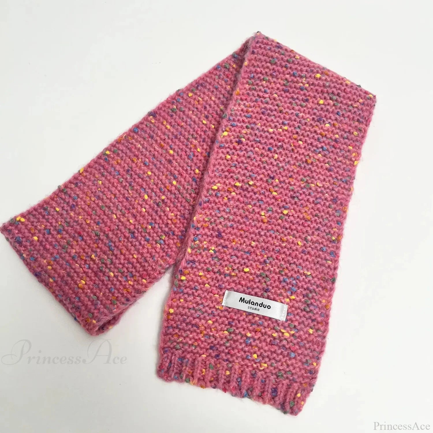 Warm Multi-Color Dot Acrylic Cashmere Small Scarf For Autumn Winter Pink / L146Cm W14Cm Scarfs-L