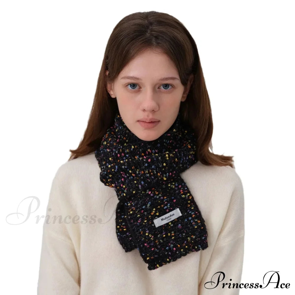 Warm Multi-Color Dot Acrylic Cashmere Small Scarf For Autumn Winter Scarfs-L