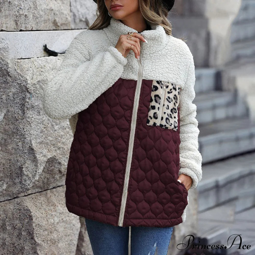 Warm Plush Patchwork Coat Coats