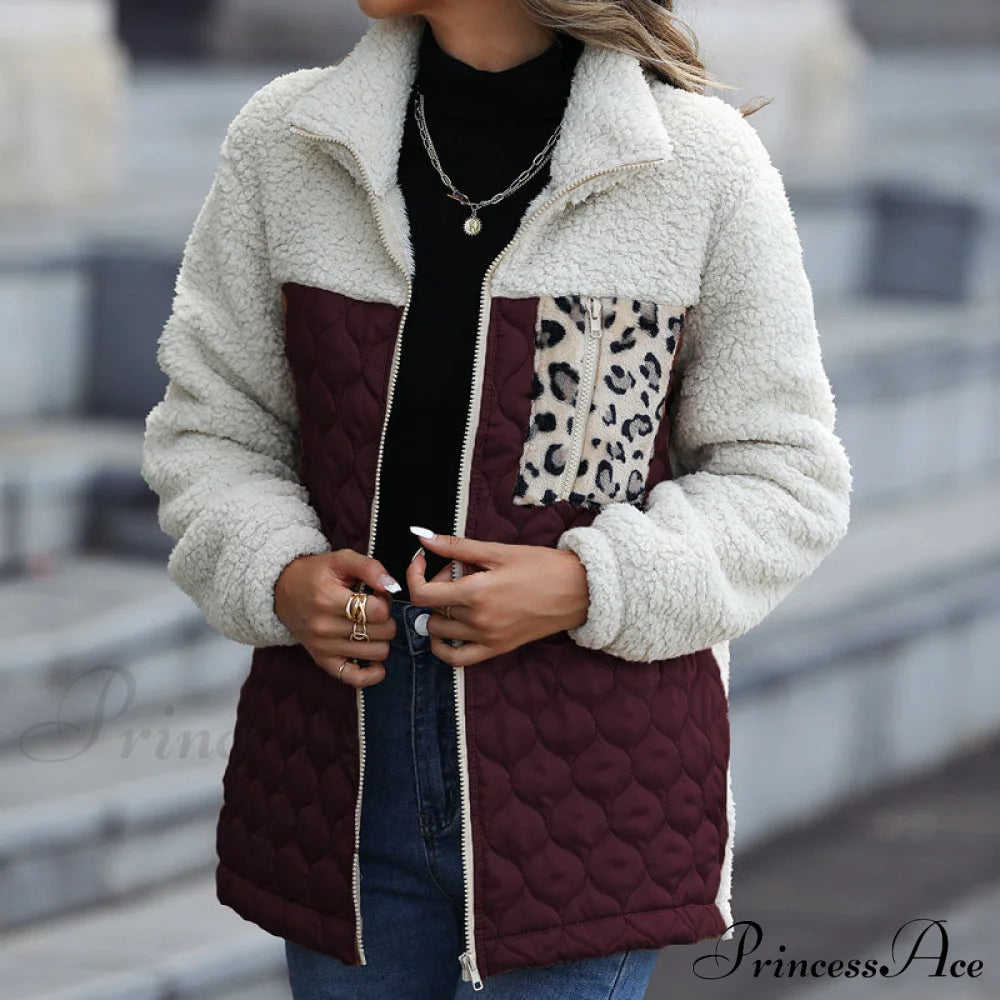 Warm Plush Patchwork Coat Coats