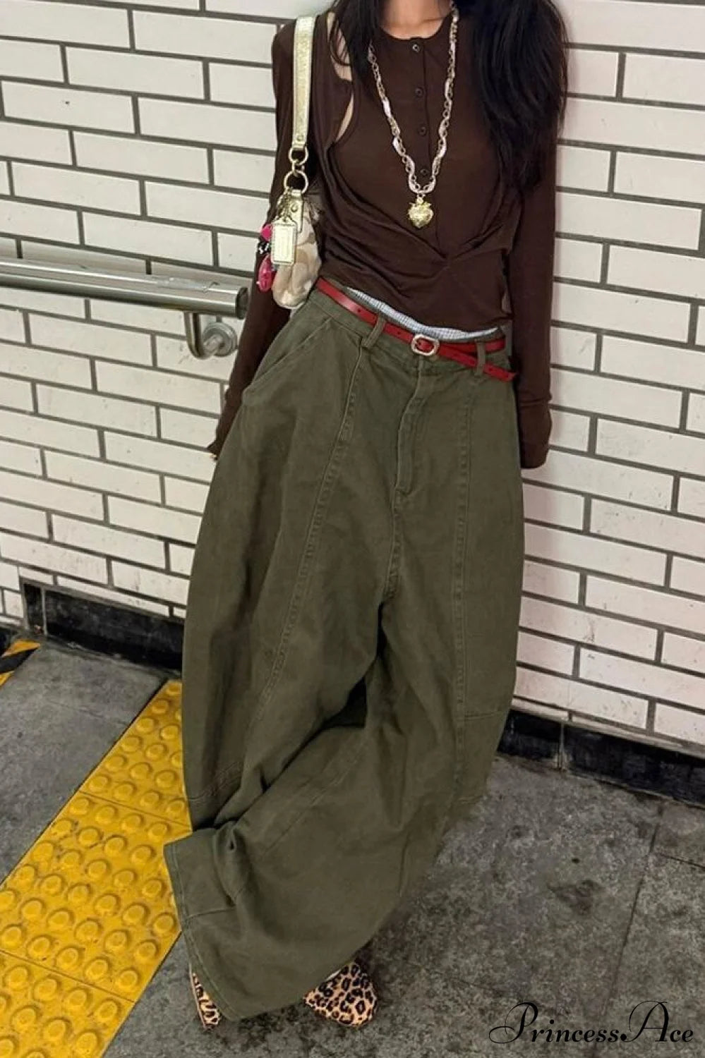 Washed Curved Loose Slouchy Floor-length Jeans