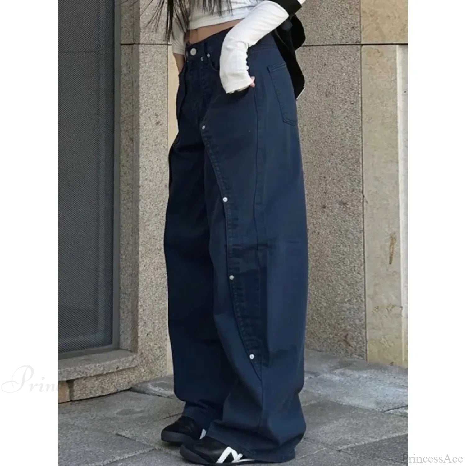 Washed Patchwork Y2K Women Jeans Pants