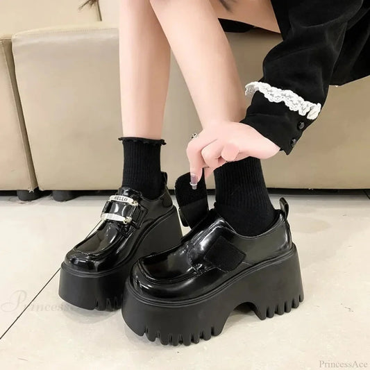 Water-resistant Leather Tall Platform Sneaker