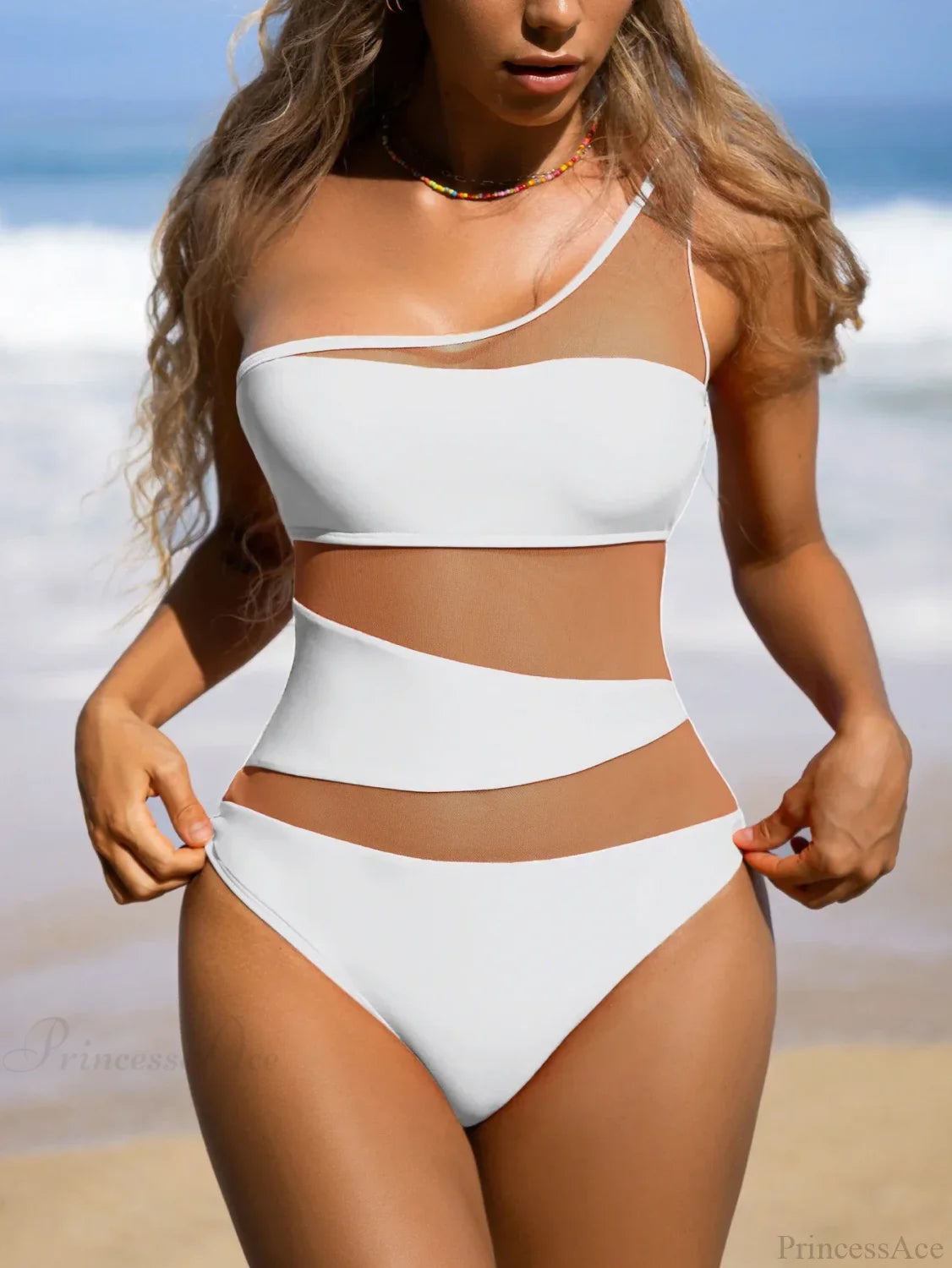White Swimwear Korean Style One Piece WHITE / S onepiece-250223