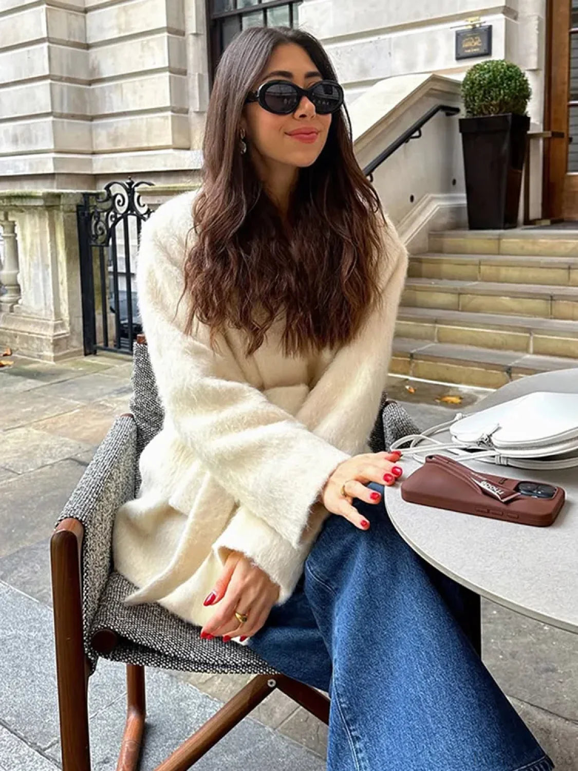 White Woolen Blends Short Coat