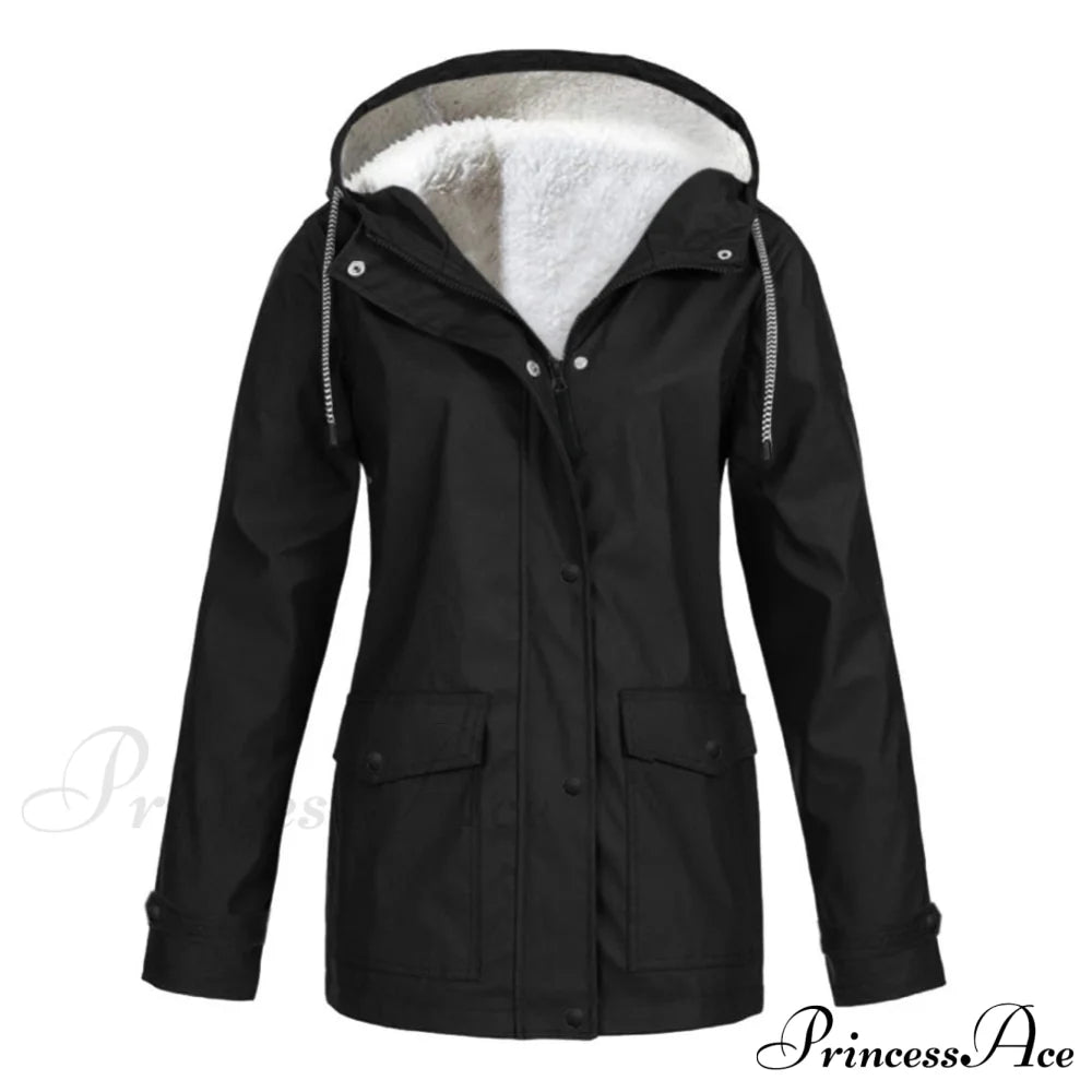 Windproof Waterproof Hooded Jacket Black / S