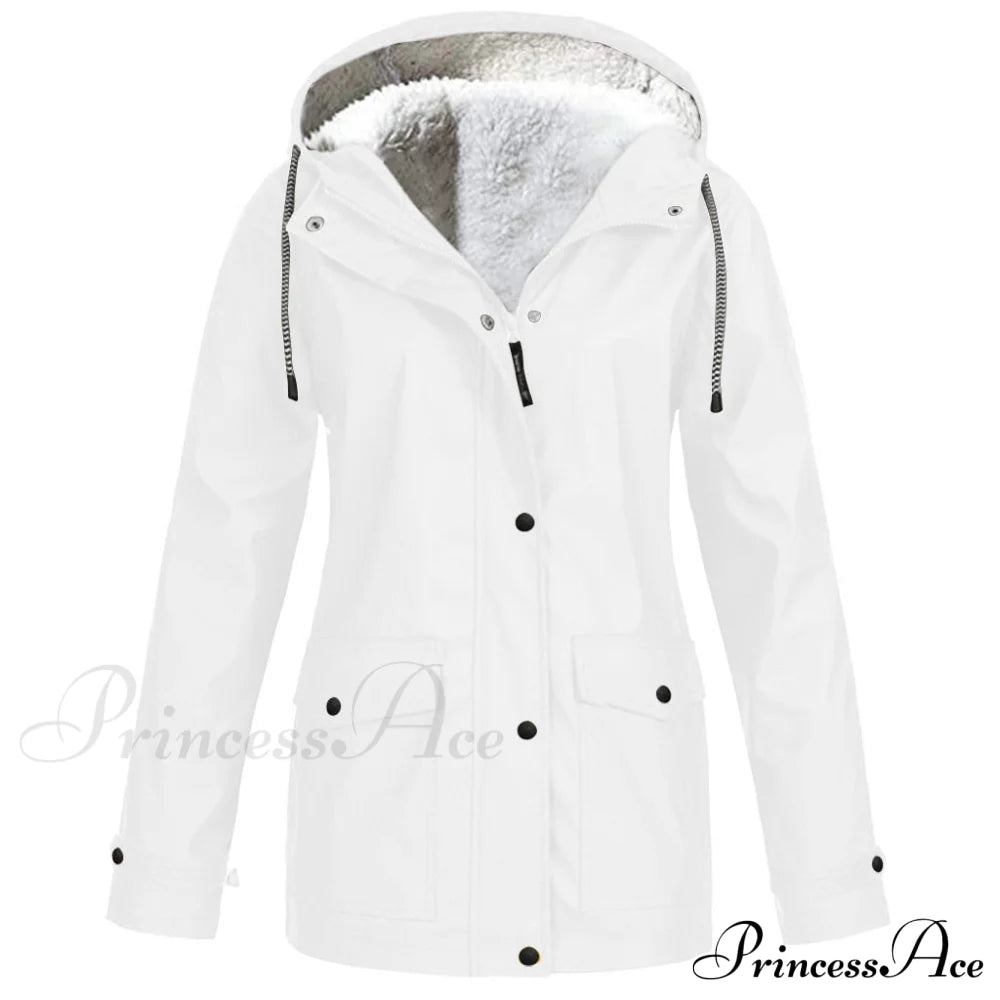 Windproof Waterproof Hooded Jacket White / S