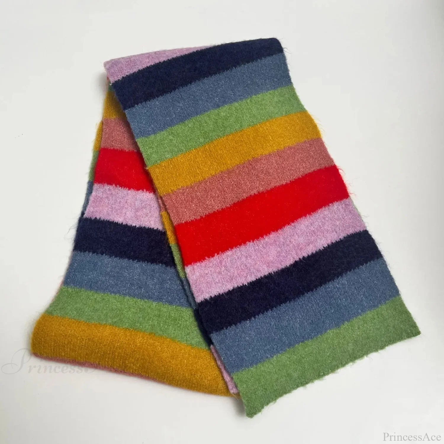 Winter Cashmere Shawl Women Colorful Striped Neck Scarf Scarfs-L