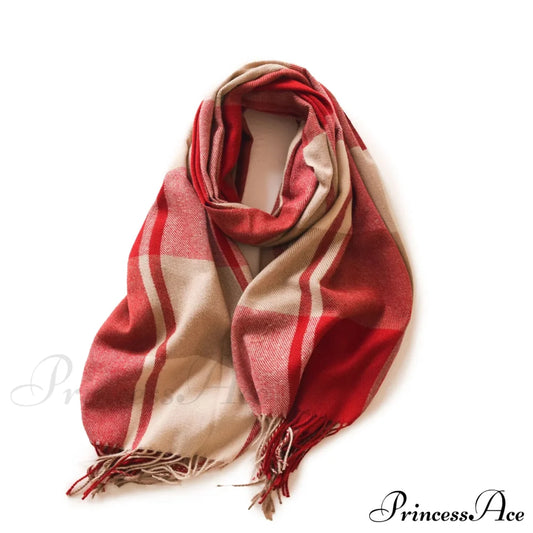 Winter Warm Cashmere Unisex Scarf - Long Windproof And Skin Friendly Orange Red Scarfs-L