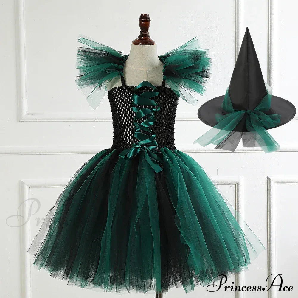 Witch Tutu Knee Dress Carnival Kid Costumes 2-3T (Size S) / Style 3 Halloween