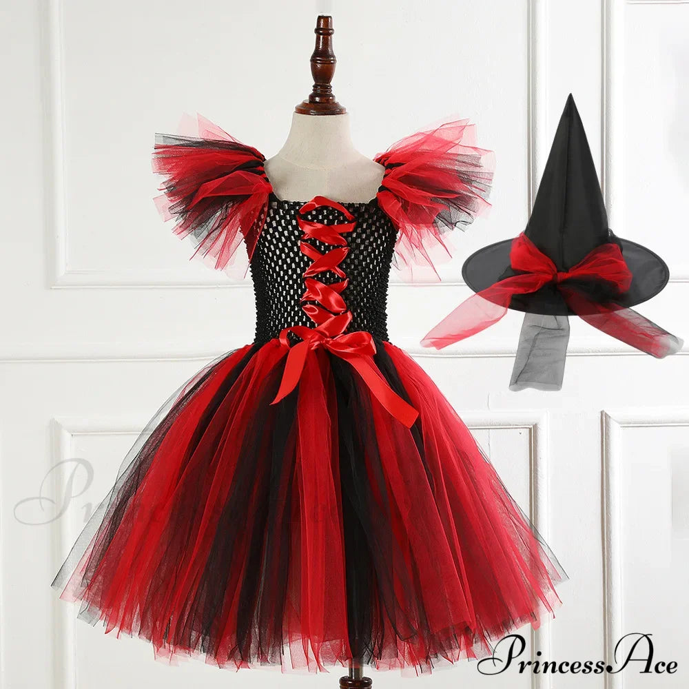 Witch Tutu Knee Dress Carnival Kid Costumes 2-3T (Size S) / Style 4 Halloween